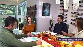 A thankful foursome bangs in this steamy family fuckfest
