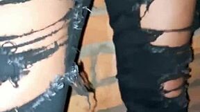 Young amateur's wild party roleplay ends with a wet orgasm