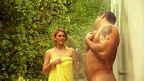 Samantha Slater enjoys a sensual experience with two well-endowed men