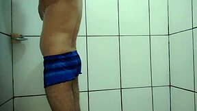 Skinny latina takes shower and rides big cock hard