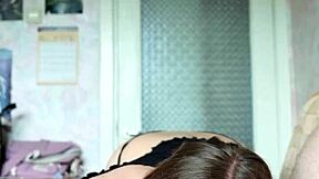 Lucky guy gets a sloppy wet blowjob and rim job