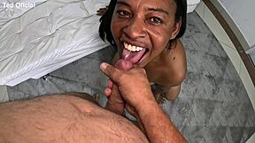 Adriana's failed attempt at giving a handjob ends in a facial
