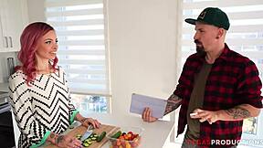 Lili Cocksinhell gets pumpled on her kitchen desk in POV