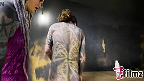Dominatrix woman tattoos and fucks anal in femdom scene