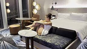 Monika Fox's wild solo session in a hotel shower