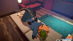 Orcs enjoy a steamy massage with hot tits and cum