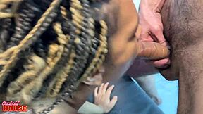 Young woman has sex with her lover and his wife in a threesome adult group