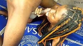 Petite girl gives the best deep throat blowjob with moans of pleasure and ends up with a facial