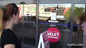 Hardcore shopping centre POV experience with a Czech teen