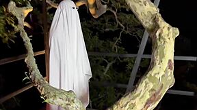 Big cock ghost fucks curvy Latina in outdoor roleplay