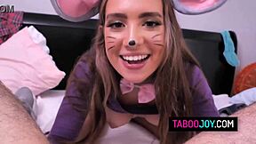 POV Halloween fuck with stepdaughter dressed as sexy nurse