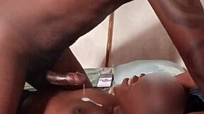 Early morning puffy nipples and big black cock action