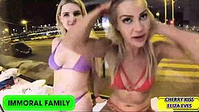 Beautiful blonde Eliza Eve in hot scene with big tits and big ass