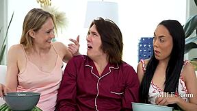 Ophelia Kaan and Bianca Bangs in a hot threesome scene