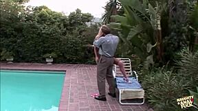 Busty blonde gets intense outdoor anal sex from her husband