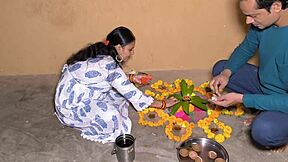Married housewife’s deep throat skills on Diwali
