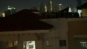 Outdoor hardcore sex on the roof top of a building