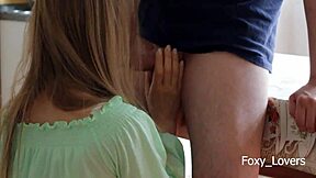 Petite blonde gets fucked hard on kitchen countertop