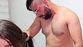 Hot housewife gets spanked and fucked by bodybuilder husband