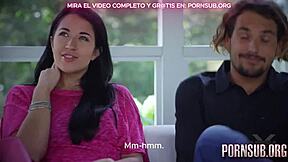 Cumshot and creampie with a hot Latina submissive