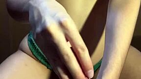 Beautiful girlfriend gives a great handjob with much passion