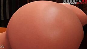 Big ass gets pummelled in a group sex scene