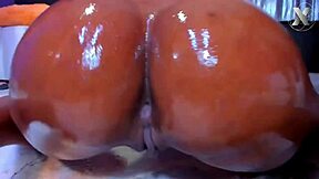 Natural tits bounce while oiled asses twerk and ride