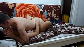 College students in love having sex in missionary position
