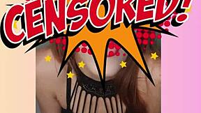 Redhead's solo striptease on sheer lingerie and skin