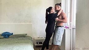 Horny girlfriend gives me a sloppy blowjob and facial