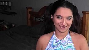 Pretty babysitter gets messy with cum inside her ass