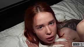 Hot ginger girl likes it rough and tumble