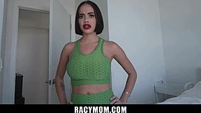 Stepmom satisfies her stepson with hardcore sex and tit worship