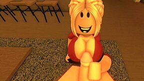 Roblox princess giving a good blowjob to her small cocked boyfriend