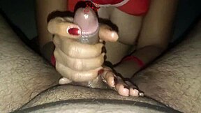 A new Indian married woman gives a hand job and gets fucked in a doggy style