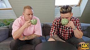Two friends with an unbreakable bond engage in a hot MMF threesome with rimming