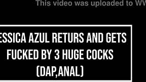Perfect body Brazilian Jessica Azul in intense anal action