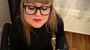 Blackmail at work: Office worker gives blow job to save her job