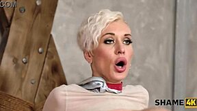 European mature with short hair gets dominated and fucked