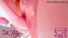 Close-up solo masturbation with toy and passionate moans