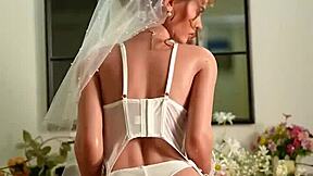 hey, wanna play with this sexy bride silicone doll?