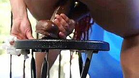 A thick and hot girl likes to play with her favorite dildo and even squirts while doing so