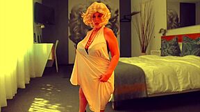 Amateur video of mature beauty Norma Jean in a cosplay missionary fuck and creampie scene
