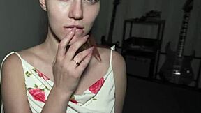 Red-haired beauty gets two hard cocks for deepthroat and doggy style sex in homemade porn video