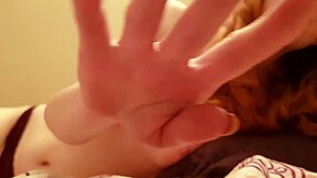 Beautiful redhead girlfriend gives ASMR while giving a massage with oil