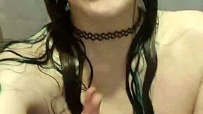 Steamy shower scene with a sexy tattooed babe masturbating