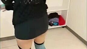 Hey, caught stepmother cleaning with that big busty latina ass
