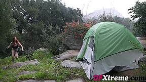 A sexy girl Madison Morgan was fucked on the campsite