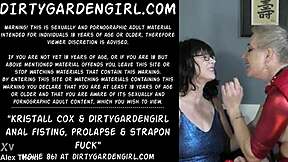 Kristall has anal sex with a guy using a strapon and shows prolapse