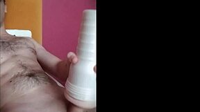 Pretty boy achieved a orgasm with the help of a toy